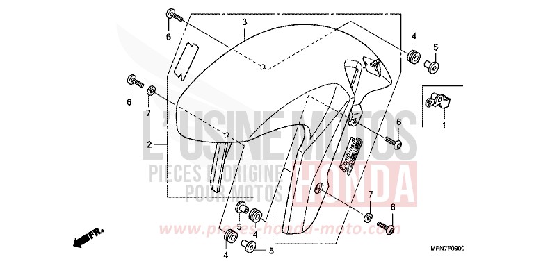 KOTFLUEGEL, VORNE von CB1000R ABS DRAGON GREEN METALLIC (GY139) von 2009
